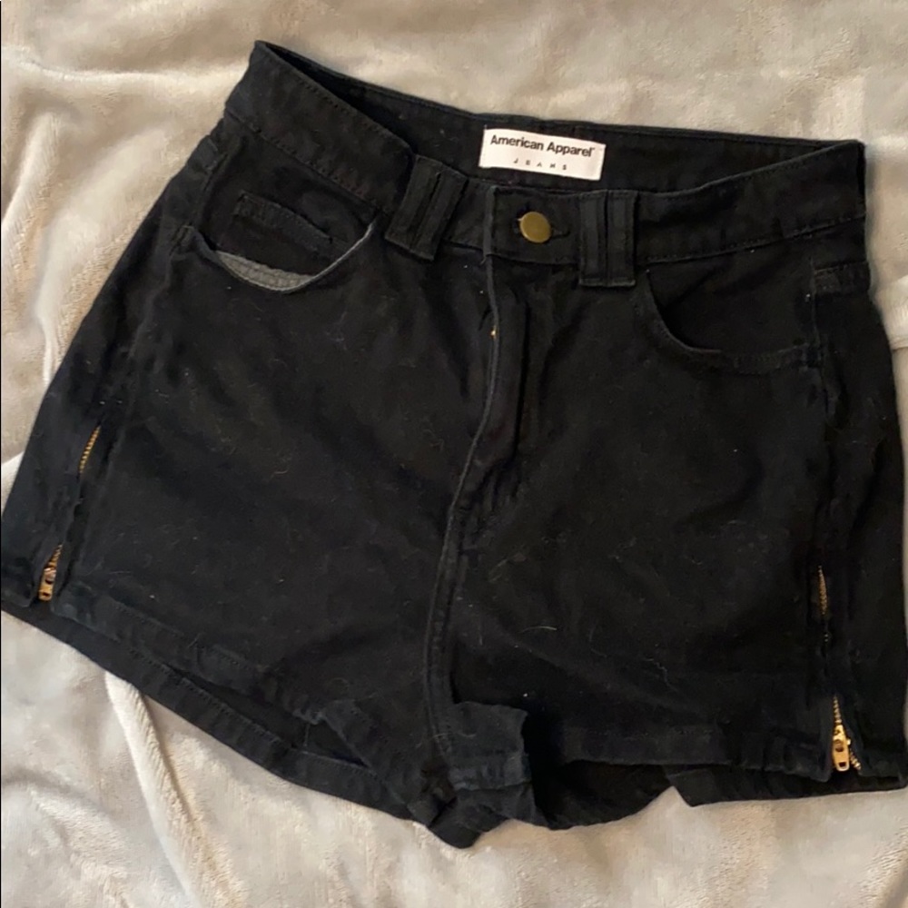 American Apparel High Waist Black Shorts